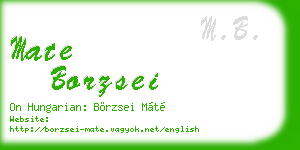 mate borzsei business card